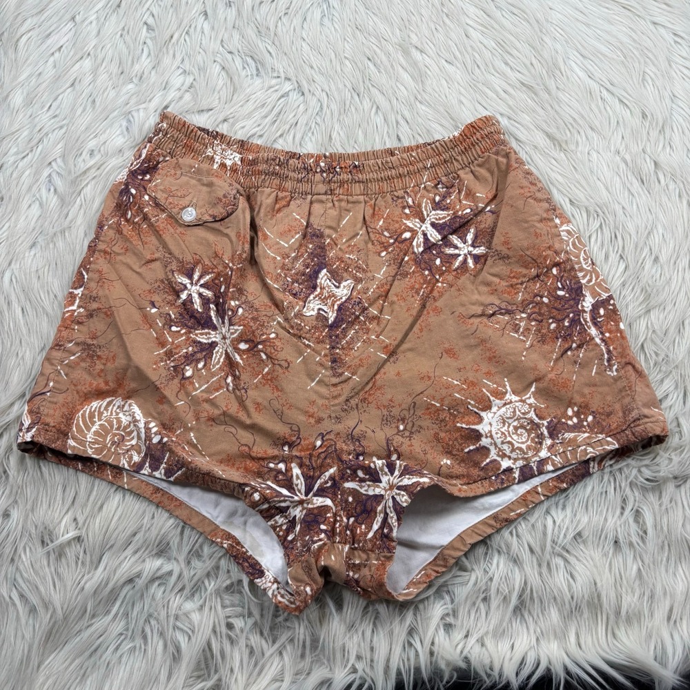 Vintage Penney's Men's L Seashell Starfish Swim Shorts Hight‎ Rise Cotton Retro
